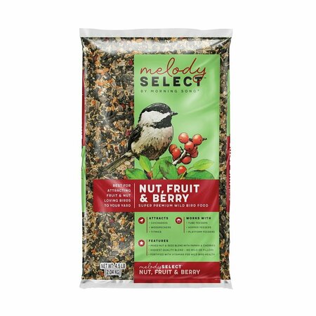 MORNING SONG Melody Select Series Wild Bird Food, Premium, Chunky, Berry, Fruit, Nut Flavor, 4.5 lb Bag 14063